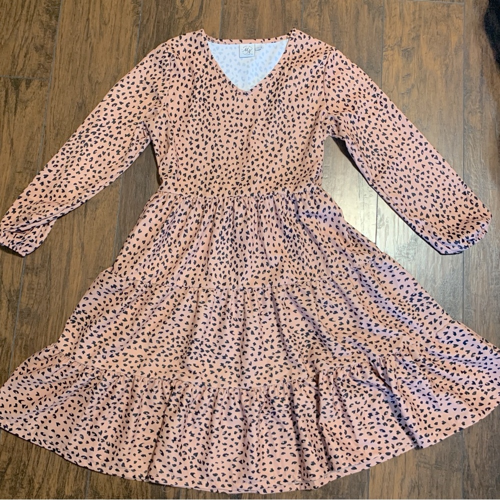 Women’s Marie Nicole Clothing Mom & Me Cheetah Tie Dress Size Large